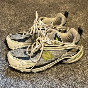 New Balance 716 Cream and Lime Athletic Shoes